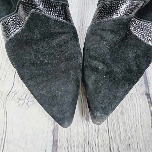 SIGERSON MORRISON | Zero suede & leather patchwork pointed toe ankle boots - Picture 5 of 13